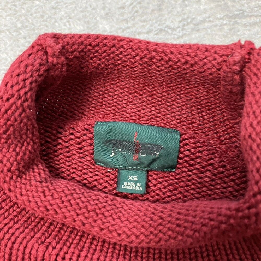 J Crew Sweater Mens XS Red 1988 Rollneck Cotton Minimalist Coastal Spring BW186 - Picture 5 of 10